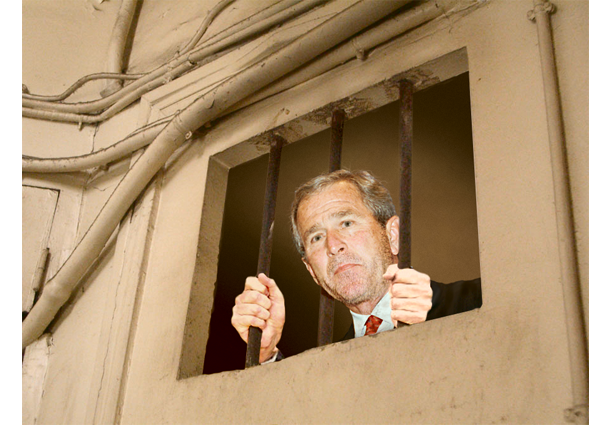 George Bush behind bars