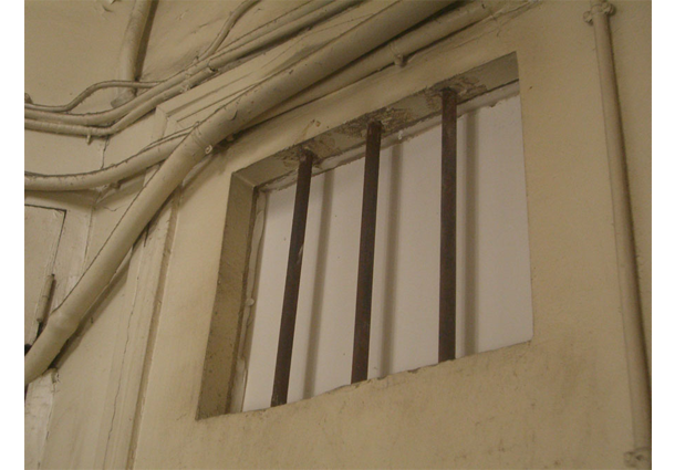 Original image of barred window