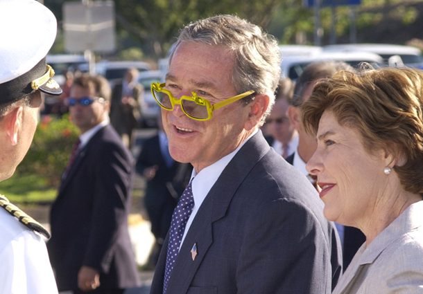 George Bush with Bunny Sunglasses
