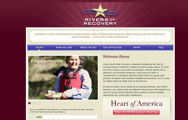 Rivers of Recovery alternative web design number 2