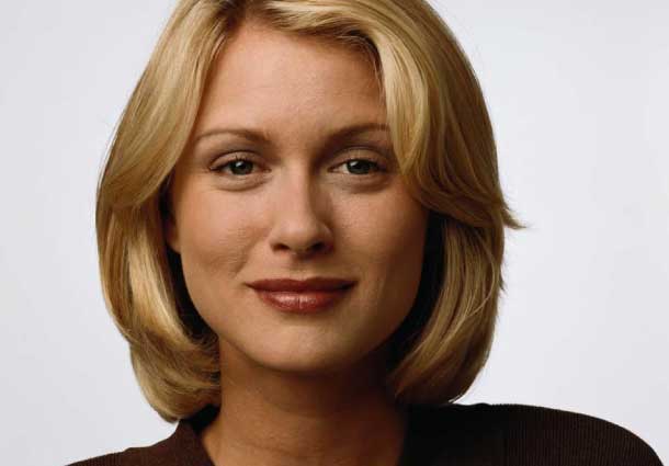 Unretouched image of blond woman for WaMu collateral