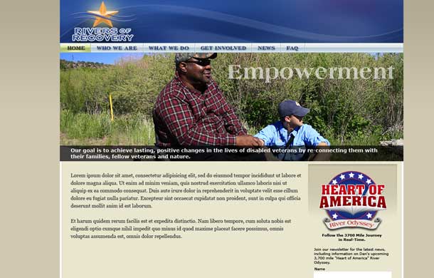 Rivers of Recovery alternative web design number 1